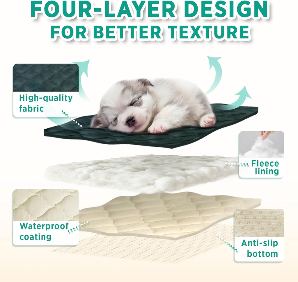 Dog Crate Pad for Dog Cages Flat Crate Mat Kennel Pad with Anti-Slip Bottom Machine Washable for Pet Bed Sleeping (S 24X18'', Grey Mat)