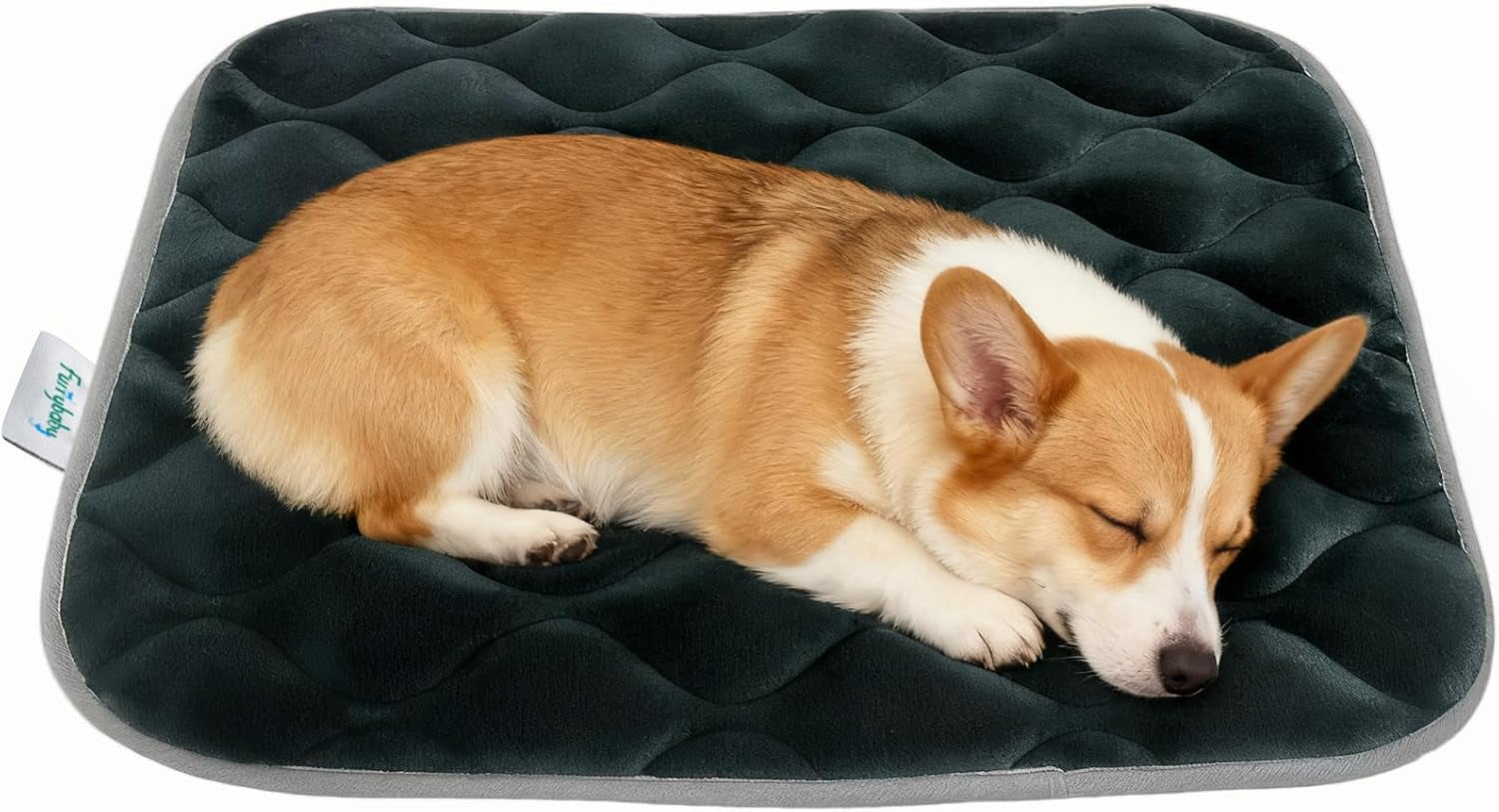 Dog Crate Pad for Dog Cages Flat Crate Mat Kennel Pad with Anti-Slip Bottom Machine Washable for Pet Bed Sleeping (S 24X18'', Grey Mat)