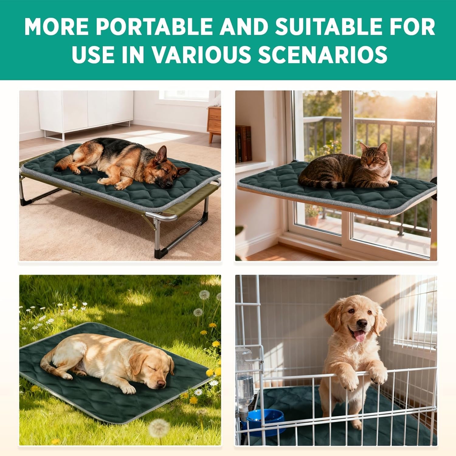 Dog Crate Pad for Dog Cages Flat Crate Mat Kennel Pad with Anti-Slip Bottom Machine Washable for Pet Bed Sleeping (S 24X18'', Grey Mat)